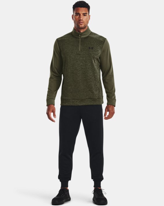 Men's Armour Fleece® Twist ¼ Zip, Green, pdpMainDesktop image number 2